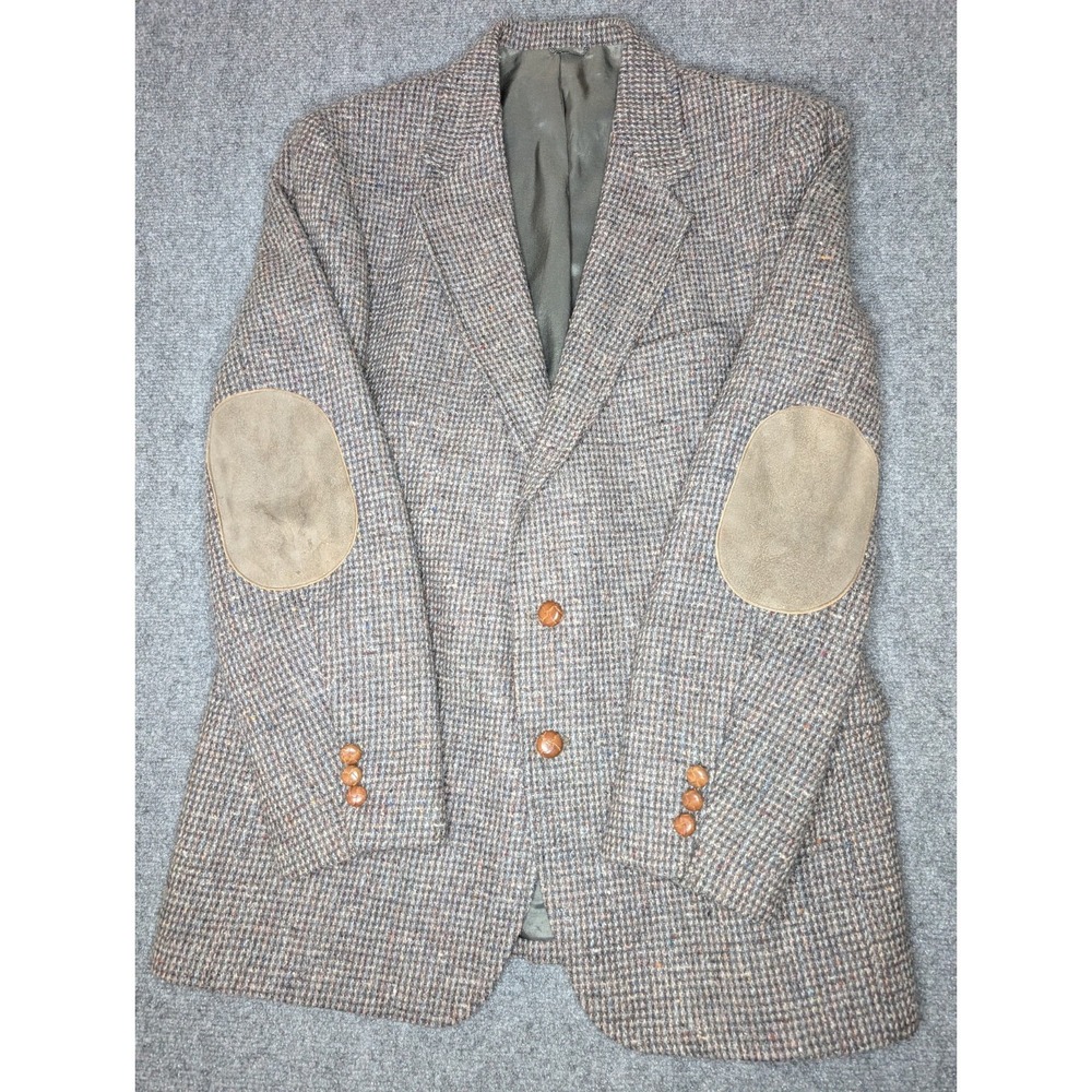 Vintage Levi's Menswear 100% Wool Tweet Blazer Size 42R Suede Elbow Patches